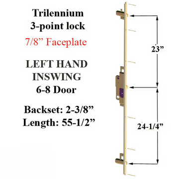 3070 Trilennium Multipoint Lock 6-8 Door Left - Choose Finish